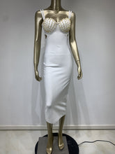 Bandage dress European and American sexy diamond chain halter skirt party party dress